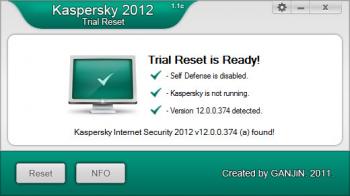Kaspersky 2012 Trial Reset 1.20